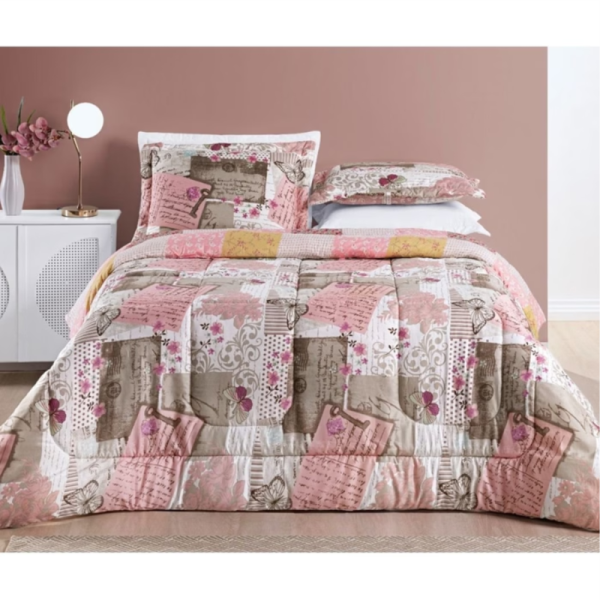 Kit Edredom Belo Sono Estampado 5 Peças – Queen 2,20m x 2,40m - Imagem 3
